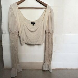 Widow dolls kill Cream Women's Top puff sleeve romantic cottagecore XL coquette